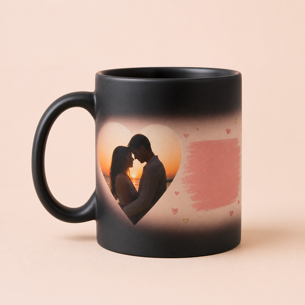 Taza mágica personalizada con foto y mensaje