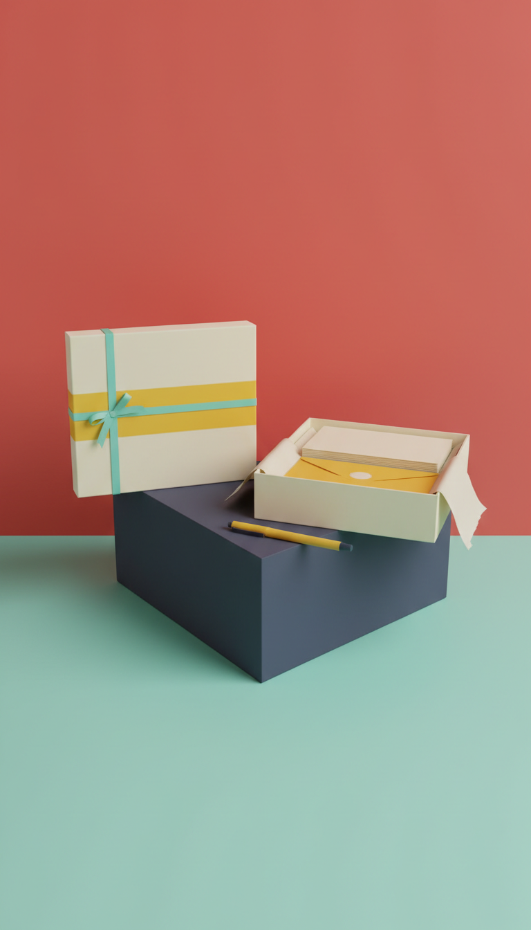 Set de papelería con diseño artístico